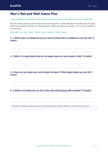 Free Net And Wall Games Template | Year 4 Supported | BookFlik