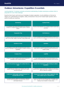 Free Outdoor Adventures Flashcards | Year 5 Greater Depth | BookFlik