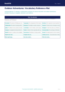 Free Outdoor Adventures Word Mat | Year 5 Greater Depth | BookFlik