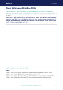 Free Striking And Fielding Drawing Sheet | Year 4 Supported | BookFlik