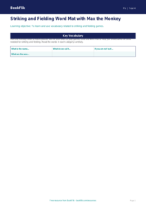 Free Striking And Fielding Word Mat | Year 4 Supported | BookFlik