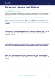 Free Swimming Activity Sheet | Year 5 Greater Depth | BookFlik