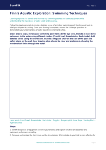 Free Swimming Drawing Sheet | Year 5 Greater Depth | BookFlik