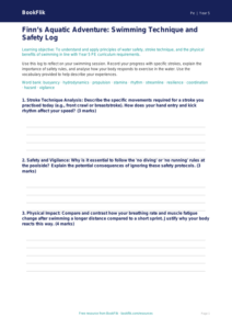 Free Swimming Template | Year 5 Greater Depth | BookFlik