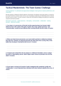 Free Team Games Activity Sheet | Year 5 Greater Depth | BookFlik