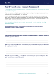 Free Team Games Assessment | Year 5 Greater Depth | BookFlik
