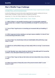 Free Yoga Quiz | Year 5 Greater Depth | BookFlik