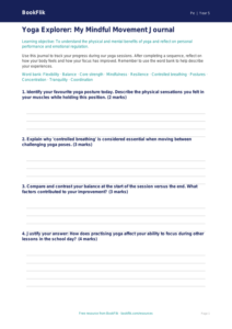 Free Yoga Template | Year 5 Greater Depth | BookFlik