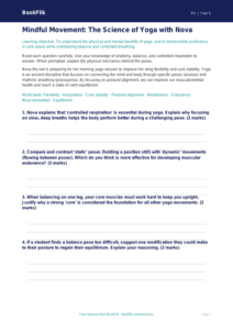 Free Yoga Worksheet | Year 5 Greater Depth | BookFlik