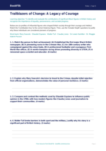 Free Black History Month Activity Sheet | Year 5 Greater Depth | BookFlik