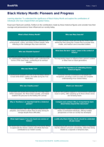 Free Black History Month Flashcards | Year 5 Greater Depth | BookFlik