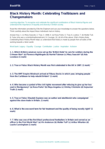 Free Black History Month Quiz | Year 5 Greater Depth | BookFlik