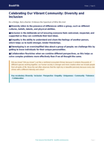 Free Diversity And Inclusion Poster | Year 5 Greater Depth | BookFlik