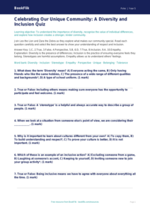 Free Diversity And Inclusion Quiz | Year 5 Greater Depth | BookFlik