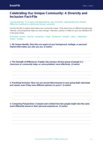 Free Diversity And Inclusion Template | Year 5 Greater Depth | BookFlik