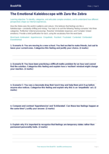Free Feelings Activity Sheet | Year 5 Greater Depth | BookFlik