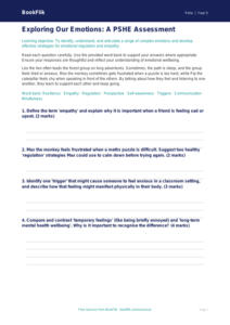Free Feelings Assessment | Year 5 Greater Depth | BookFlik