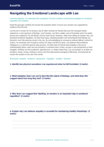 Free Feelings Comprehension | Year 5 Greater Depth | BookFlik