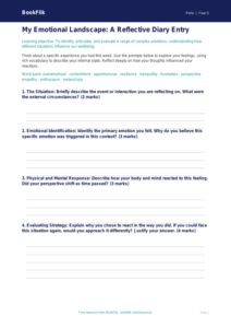 Free Feelings Template | Year 5 Greater Depth | BookFlik