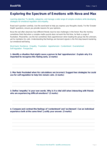 Free Feelings Worksheet | Year 5 Greater Depth | BookFlik