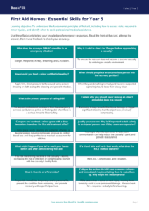Free First Aid Flashcards | Year 5 Greater Depth | BookFlik