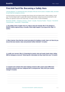 Free First Aid Template | Year 5 Greater Depth | BookFlik