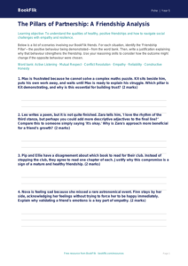 Free Friendship Activity Sheet | Year 5 Greater Depth | BookFlik