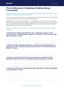 Free Friendship Worksheet | Year 5 Greater Depth | BookFlik