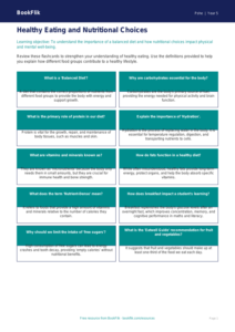 Free Healthy Eating Flashcards | Year 5 Greater Depth | BookFlik