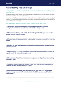 Free Healthy Eating Quiz | Year 5 Greater Depth | BookFlik