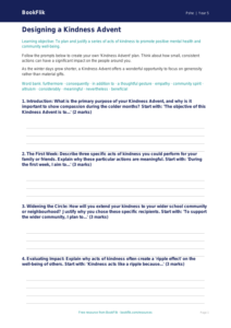 Free Kindness Advent Writing Frame | Year 5 Greater Depth | BookFlik