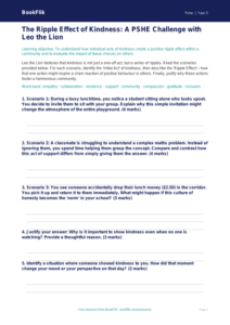 Free Kindness Activity Sheet | Year 5 Greater Depth | BookFlik