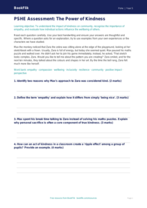 Free Kindness Assessment | Year 5 Greater Depth | BookFlik
