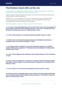 Free Kindness Quiz | Year 5 Greater Depth | BookFlik