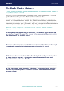 Free Kindness Worksheet | Year 5 Greater Depth | BookFlik