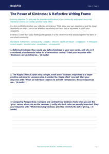 Free Kindness Writing Frame | Year 5 Greater Depth | BookFlik