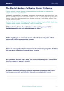 Free Mental Health Activity Sheet | Year 5 Greater Depth | BookFlik