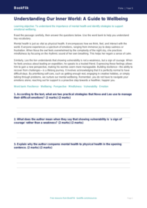 Free Mental Health Comprehension | Year 5 Greater Depth | BookFlik
