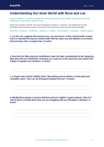 Free Mental Health Worksheet | Year 5 Greater Depth | BookFlik