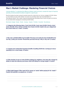 Free Money Activity Sheet | Year 5 Greater Depth | BookFlik
