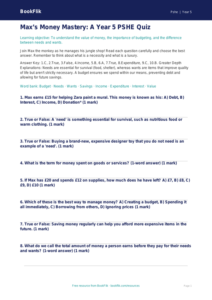 Free Money Quiz | Year 5 Greater Depth | BookFlik
