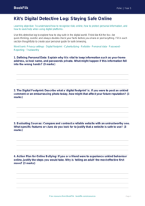 Free Online Safety Template | Year 5 Greater Depth | BookFlik