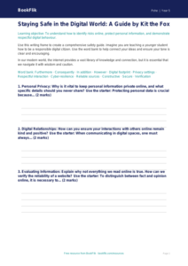 Free Online Safety Writing Frame | Year 5 Greater Depth | BookFlik