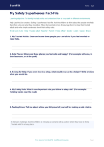 Free Personal Safety Worksheet for EYFS | BookFlik