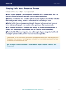 Free Personal Safety Poster | Year 5 Greater Depth | BookFlik