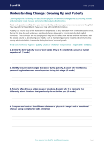 Free Puberty Assessment | Year 5 Greater Depth | BookFlik