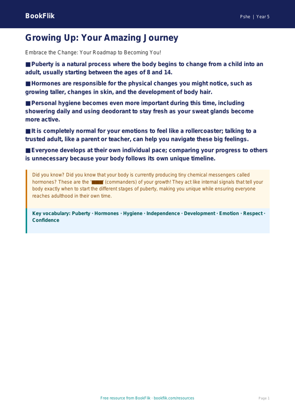 Free Puberty Poster | Year 5 Greater Depth | BookFlik worksheet preview — Pshe Puberty