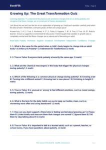 Free Puberty Quiz | Year 5 Greater Depth | BookFlik