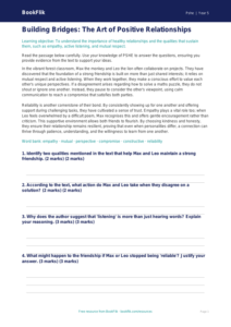 Free Relationships Comprehension | Year 5 Greater Depth | BookFlik