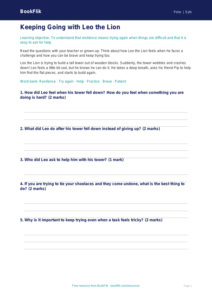 Free Resilience Worksheet | EYFS Core | BookFlik